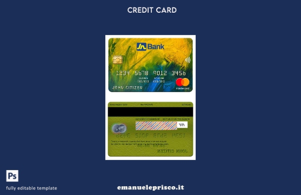modello mastercard della Jamaica National Bank in stile verificato